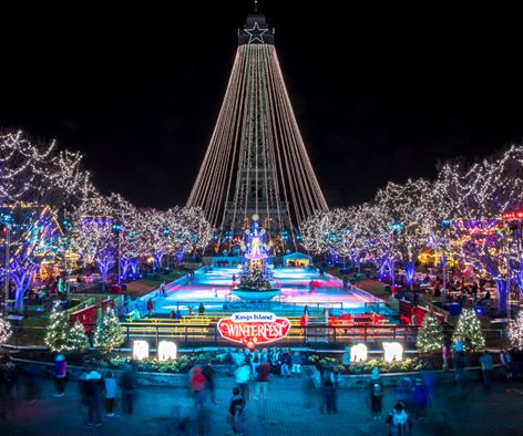 Each December, this beloved Cincinnati area amusement park transforms into a real life winter wonderland. Ohio Amusement Parks, Kings Island Amusement Park, New Years Eve Events, America Trip, Fun Park, Kings Island, Ohio Travel, Island Pictures, 100 Things To Do