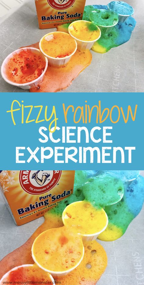 Baking Soda Science, Rainbow Activity, Vetenskapliga Experiment, Science Experiments Kids Preschool, Rainbow Baking, Rainbow Science, Experiment Science, Science Experiment For Kids, Toddler Science Experiments