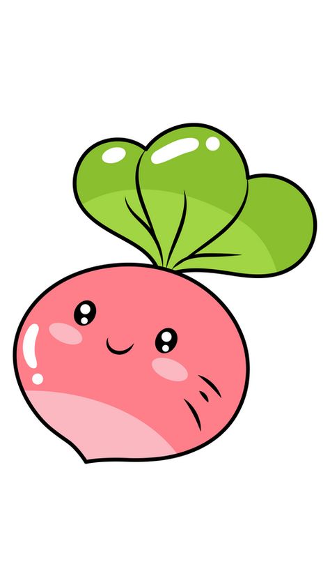 Radish is a root vegetable that is known for its hot and spicy taste. It is a member of the Brassicaceae family, which also includes broccoli, cabbage, and mustard. Radishes are native to Asia, but... Radish Wallpaper, Cute Vegetables Drawing, Radish Drawing, Radish Cartoon, Radish Art, Painting Vegetables, Vegetable Stickers, Vegetables Drawing, Vegetable Drawing