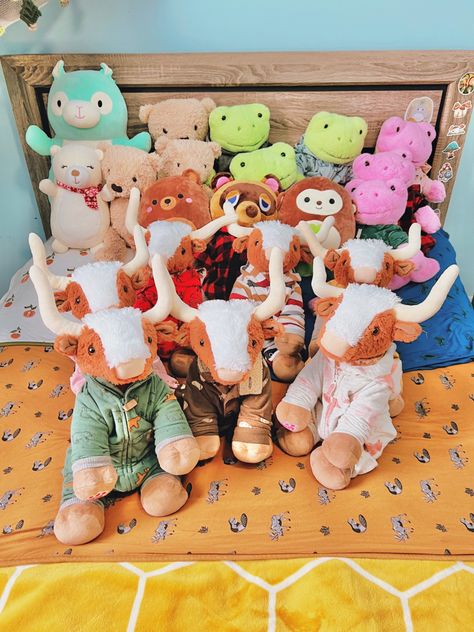 Longhorn Build A Bear Aesthetic, Build A Bear Longhorn Aesthetic, Build A Bear Highland Cow, Build A Bear Longhorn, Persona Ideas, Future Son, Cowgirl Stuff, Longhorn Cow, Fluffy Cows