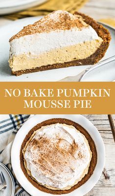 Pumpkin Mousse Pie, Pie For Thanksgiving, Mousse Pie, No Bake Pumpkin, Pumpkin Mousse, Handle The Heat, Homemade Pumpkin Spice, Easy Pumpkin Pie, Pumpkin Recipes Dessert