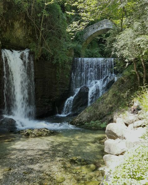 Small Waterfall Aesthetic, Fairycore Waterfall, Forest Waterfall Aesthetic, Waterfalls Aesthetic, Mermaid Energy, France Collage, Peaceful Wallpaper, Waterfall Aesthetic, River Waterfall