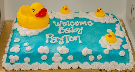 Photo 16 of 31: Rubber Ducks / Baby Shower/Sip & See "Welcome Baby Payton!" | Catch My Party Rubber Duck Cake, Ducky Baby Showers, Duck Cake, Ducky Baby Shower, Rubber Ducky Baby Shower, Baby Shower Duck, Duck Baby, Baby Shower Party Ideas, Shower Party Ideas