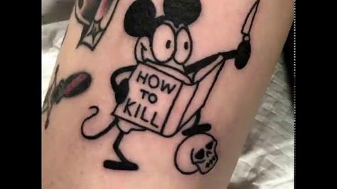 Kill Tattoo, A Time To Kill, Mouse Tattoo, Mickey Mouse Tattoo, Cool Tattoo Drawings, Mickey Mouse Pins, Mouse Tattoos, Cool Tattoo, Tattoo Style