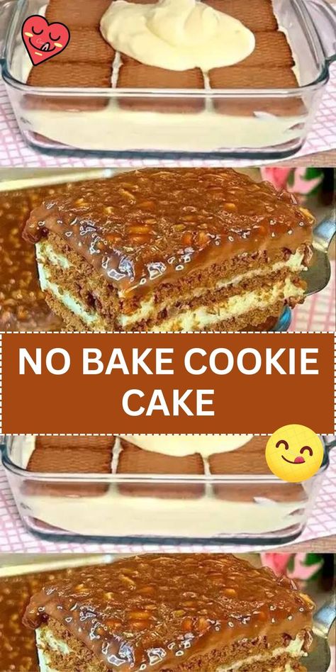 Potluck Cake Recipes, No Bake Cookie Cheesecake, Non Bake Dessert, No Bake Cookie Cake Recipe, No Bake Cookie Cake, Quick And Easy No Bake Desserts, No Bake Desserts Easy Quick, No Bake Desserts Easy 4 Ingredients, Quick Dessert Recipes No Bake