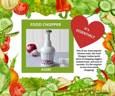 Pampered Chef Chopper, Food Tool, Chef Styles, Pampered Chef Party, Pampered Chef Consultant, Food Chopper, Pampered Chef Recipes, Popular Kitchens, Pampered Chef