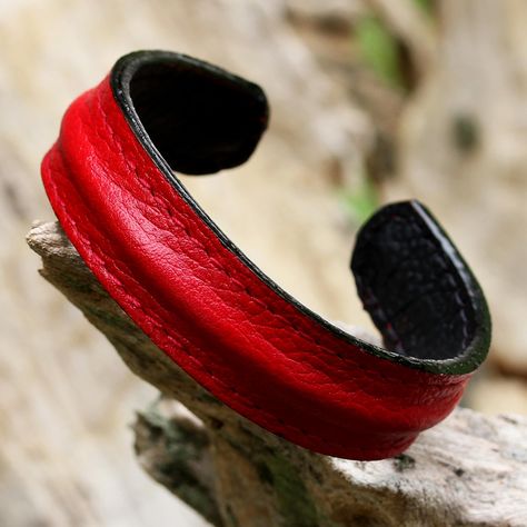 Imperial Leather, Red Leather Bracelet, Simply Red, Leather Cuff Bracelet, Leather Wristbands, Wristband Bracelet, Red Bracelets, Leather Cuffs Bracelet, Leather Projects