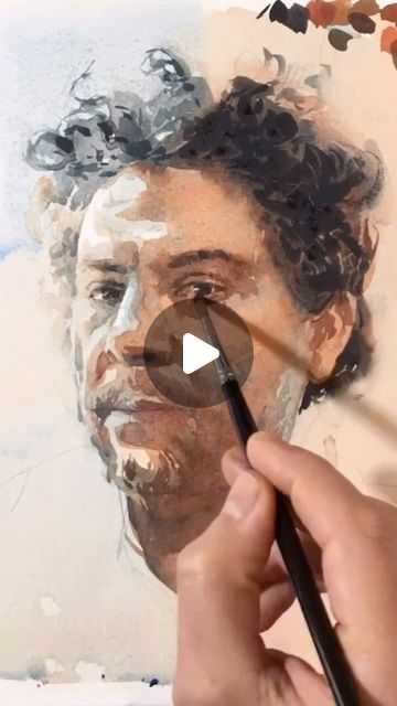 Portrait Watercolor Painting Tutorial, Watercolour Portrait Faces Simple, Watercolour Portraits Tutorial, Human Painting Faces, Watercolor Paintings Portrait, Figure Painting Tutorial, Human Figure Artists, Famous Watercolor Artists, Watercolour People