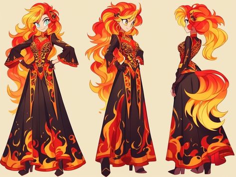 Pyromancer Character Design, Fire Magic, Drawing Cartoon Faces, Mlp Equestria Girls, Sunset Shimmer, Characters Design, Arte Sketchbook, Fantasy Creatures Art, Art Style Inspiration