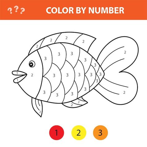 Fish Color, Color By Number Printable, Dots Game, Fish Drawing, Fish Vector, Kids Vector, Educational Games For Kids, Online Coloring Pages, Fish Drawings