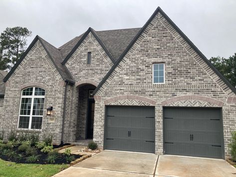 Coral Grey - Red River Brick Grey Brick Houses, Cladding Materials, Grey Brick, Stone Masonry, Brick Exterior House, Exterior Cladding, Red River, Brick And Stone, Dream House Exterior