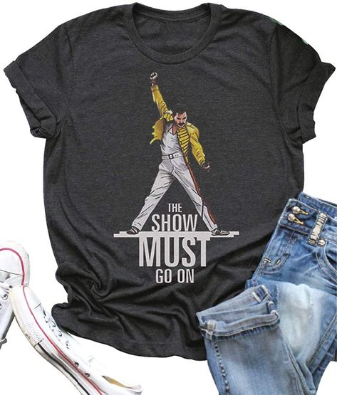 Queen T Shirt, Show Must Go On, Summer Funny, Queen Tshirt, Queen Shirts, Retro Shorts, Casual Summer Tops, Vintage Rock, Concert Shirts