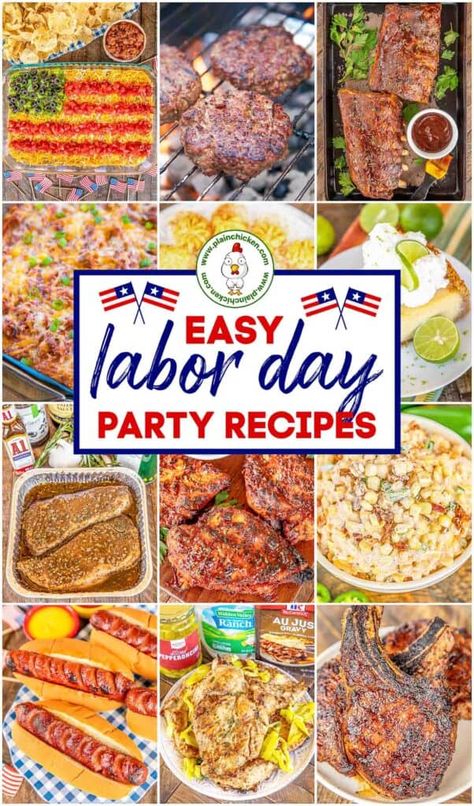 Labor Day Party Recipes - Plain Chicken Picnic Sides, Plain Chicken Recipe, Summer Appetizers, Labor Day Party, Party Side Dishes, Easy Labor, Diaper Party, Plain Chicken, Summer Cookouts