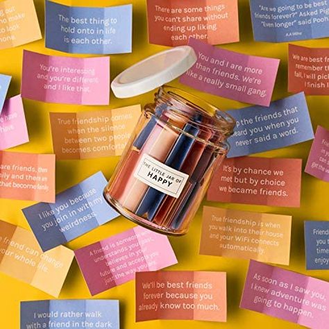 365 Notes In A Jar Messages, Happy Friendship Quotes, 365 Note Jar, Message Jar, Jar Of Notes, 365 Jar, Quote Jar, Message For Best Friend, Happy Jar