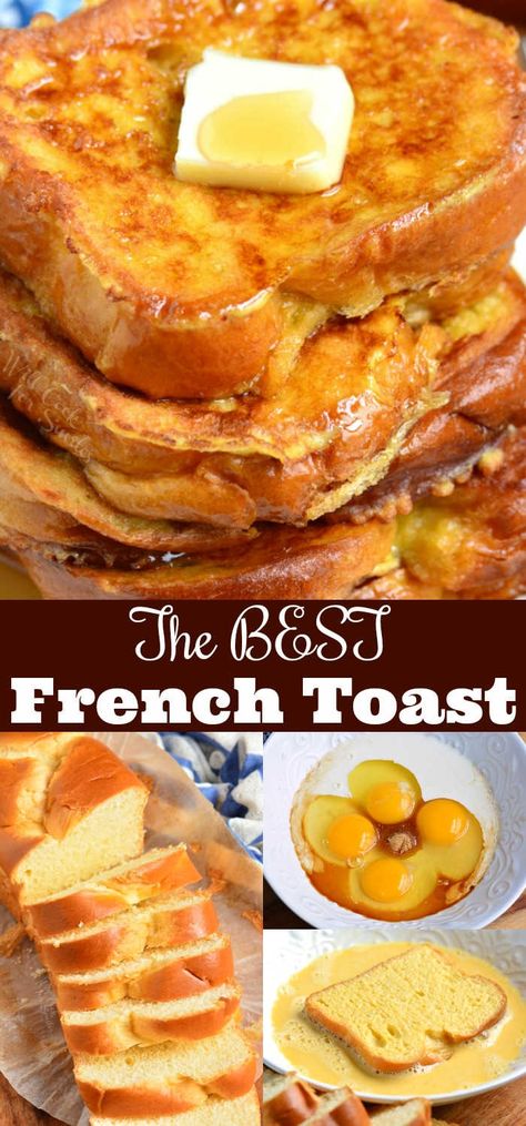 This classic breakfast recipe features sweet egg-soaked Brioche bread simply cooked in a pan and served with your favorite toppings. Best French Toast Recipe, Man Meals, Sweet Egg, Awesome French Toast Recipe, The Best French Toast, Dutch Babies, Breakfast Sides Dishes, 2023 Recipes, Brioche French Toast