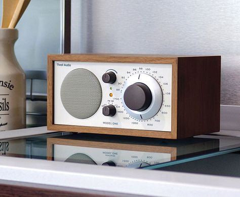 Modern Tivoli Audio Model One Radio delivers quality experience of a forgotten media. Nowadays, many of us prefer to listen to music streaming service, YouTube music, podcasts, or our own music collection. Kitchen Radio, Whole Home Audio, Small Radio, Tivoli Audio, Audio Room, Classic Table, Wooden Cabinets, Audio Accessories, Fm Radio