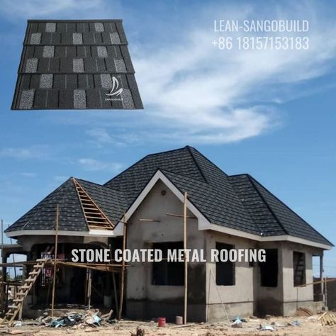 stone coated metal roofing sheets. Steel Roofing Sheets, Shingles Roof, Metal Roof Tiles, Sheet Metal Roofing, Roofing Shingles, Down Ceiling Design, Bungalow Style House Plans, Timber Frame Construction, Steel Roofing