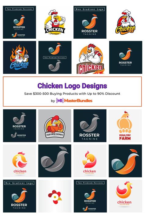 155+ Chicken Logo Designs for 2024 - MasterBundles Chicken Restaurant Logos, Restaurant Logos, Chicken Restaurant, Chicken Logo, Gradient Logo, Thanksgiving Art, Halloween Flowers, Restaurant Logo, Poultry Farm