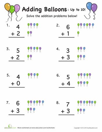 Worksheets: Adding Up To 10 Kindergarten Math Addition, Kindergarten Math Worksheets Addition, Kindergarten Addition Worksheets, Addition Kindergarten, Math Addition Worksheets, Camping Theme Classroom, Preschool Math Worksheets, Petite Section, Addition Worksheets