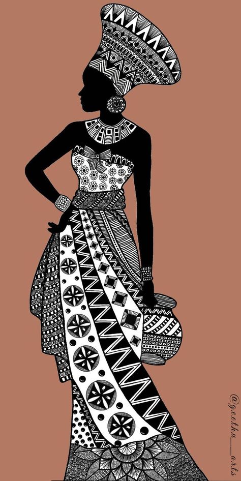 Digital art | African art projects, Fashion art illustration, African art paintings African Drawings, African Art Projects, Africa Art Design, Easy Mandala Drawing, African Women Art, Boho Art Drawings, Afrique Art, African Paintings, Mandala Art Therapy