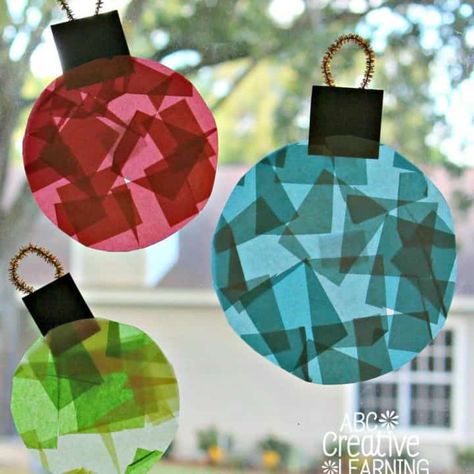 Window Ornaments, Stained Window, Kids Christmas Ornaments, Christmas Window Decorations, Holiday Crafts For Kids, Christmas School, Preschool Christmas, Christmas Classroom, Easy Christmas Crafts