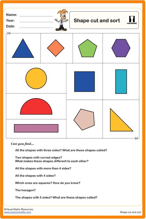 Encourage engaging classroom discussions with this excellent Shape Cut and Sort Worksheet. This resource prompts students to explore the properties of various polygons depicted across 11 included images. Great for reinforcing geometric concepts in an interactive way! Year 9 Maths Worksheets, Ks3 Maths Worksheets, Year 8 Maths Worksheets, Ks1 Maths Worksheets, Year 5 Maths Worksheets, Year 6 Maths Worksheets, Year 2 Maths Worksheets, Year 4 Maths Worksheets, Year 7 Maths Worksheets