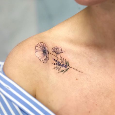 Lavender And Poppy Tattoo, Poppy And Lavender, Lavender Tattoo, Poppies Tattoo, Wild Poppies, White Poppy, Instagram White, California Poppy, Line Tattoos