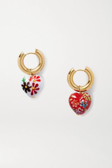 Timeless Pearly, Accessory Inspo, Floral Hoops, Heart Painting, Mismatched Earrings, Woven Bracelets, Jewelry Photography, Floral Motifs, Gold Tone Metal