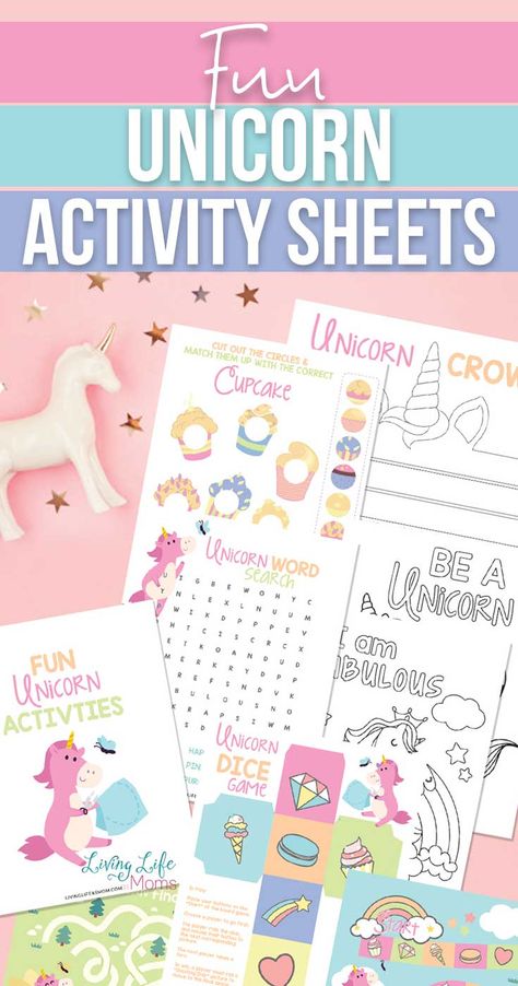 Check out these fun Unicorn Activity Sheets. The kids are going to love all the unicorn-themed activities in this printable. Fun Printable Activities, Unicorn Worksheets Free Printable, Unicorn Activity Sheets, Unicorn Activities, Unicorn Activities For Kids, Preschool Activity Sheets, Diy Busy Books, Fun Worksheets For Kids, Unicorn Books