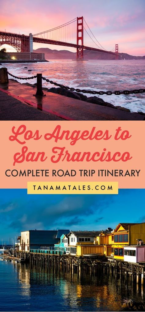 Thinking about a Los Angeles to San Francisco road trip? The distance between the two cities is not that long and there is lot to do in between.  After having driven this route more than 8 times, I have decided to give you my best advice on how to plan your own road trip. We will explore towns like Santa Barbara, Pismo Beach, San Luis Obispo, Paso Robles, Salinas and San Jose. Get into the car and let’s go! #LA #SanFrancisco #California #roadtrip San Francisco Road Trip, Coastal Highway, Travel California, California Destinations, Los Angeles Travel, Highway 1, Usa Travel Guide, San Francisco Travel, Pismo Beach