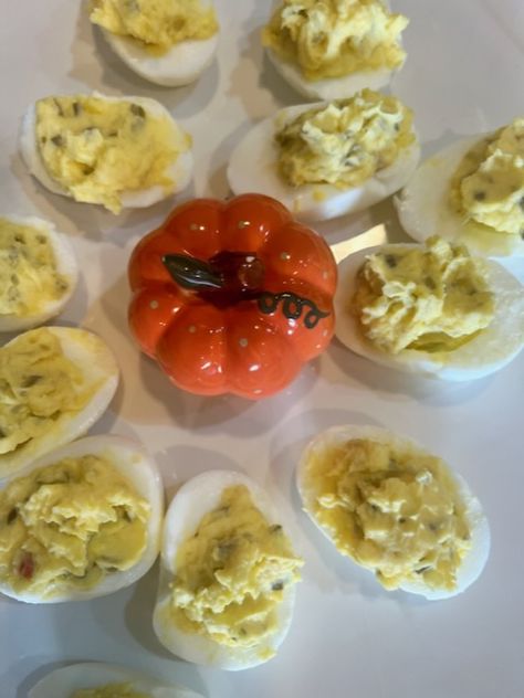 Memaw's Deviled Eggs - Sweet Potato Py Sweet Deviled Eggs, Deviled Eggs Sweet, The Best Deviled Eggs, Eggs And Sweet Potato, Fancy Appetizer Recipes, Devilled Eggs Recipe Best, Buffalo Chicken Dip Easy, Devilled Eggs, Cream Cheese Wontons