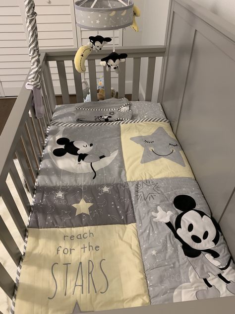 Disney Baby Boy Nursery, Baby Boy Nursery Aesthetic, Baby Boy Nursery Disney, Disney Nursery Ideas Gender Neutral, Boy Disney Nursery, Mickey Mouse Nursery Boy, Disney Boy Nursery, Disney Theme Nursery, Baby Themes Rooms