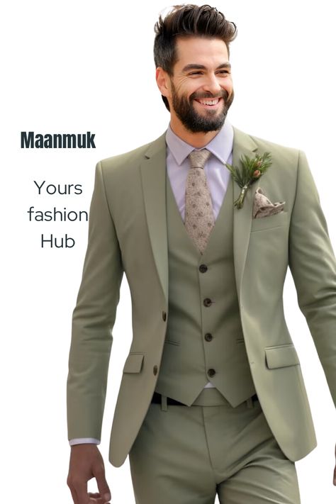 Three Piece Suit Wedding, Groom Blue Suit, Green Suit Men, Sage Green Wedding Colors, Green Wedding Suit, Groom Dress Men, Stylish Mens Suits, Preparing For Marriage, Slim Fit Suit Men