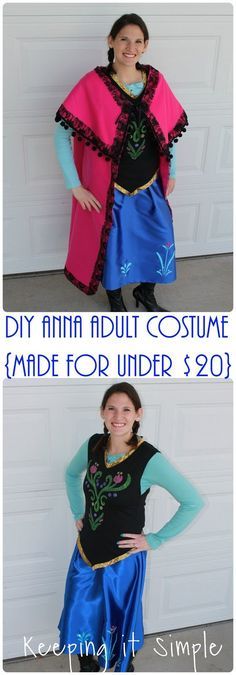 DIY Disney Frozen Anna Adult Costume- made for less than 20 dollars Anna Costume Diy, Frozen Costume Diy, Adult Anna Costume, Frozen Halloween Costumes, Adult Costumes Diy, Princess Anna Costume, Anna Frozen Costume, Frozen Musical, Disney Costumes Diy