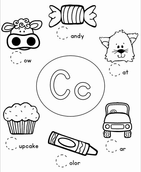 Kids Bible Study Activities, Kindergarten Alphabet Worksheets, Preschool Alphabet Book, Preschool Prewriting, Letter C Worksheets, Kindergarten Alphabet, Letter Worksheets For Preschool, Kindergarten Phonics Worksheets, Alphabet Worksheets Kindergarten