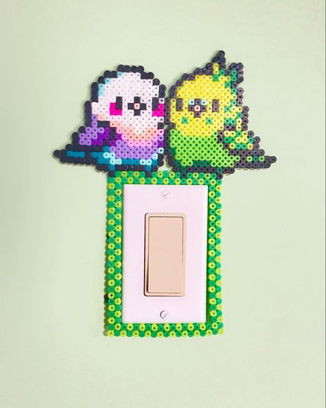 Perler Bead Switch Cover, Perler Bead Patterns Light Switch Cover, Light Switch Perler Beads, Perler Bead Headphone Holder, Perler Light Switch Cover, Perler Bead Light Switch Frames, Rainbow Loom Bracelets Easy, Melty Bead Patterns, Pearl Beads Pattern