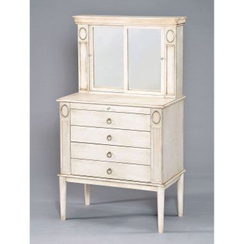 Product Antique White Furniture, White Armoire, White Jewelry Armoire, Armoire With Mirror, Wall Mounted Jewelry Armoire, Muebles Shabby Chic, Painted Jewelry Armoire, Mirror Jewelry Storage, Standing Jewelry Armoire