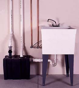 Installing A Basement Laundry Sink - Popular Mechanics Laundry Plumbing, Slop Sink, Basement Paint Colors, Utility Room Designs, Basement Kitchenette, Basement Organization, Sink Plumbing, Basement Laundry Room, Basement Inspiration