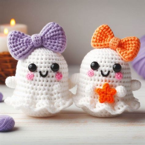 How to Crochet Ghost Amigurumi (Step-by-Step Pattern) Crochet Halloween Amigurumi Patterns, No Sew Halloween Crochet Patterns, Crochet Pumpkin Doll Pattern Free, Sweet Softies Amigurumi, Cute Ghost Crochet Pattern Free, Cute Halloween Amigurumi, Cute Halloween Crochet Patterns, Easy Halloween Amigurumi Free Pattern, Crocheted Ghosts Free Pattern