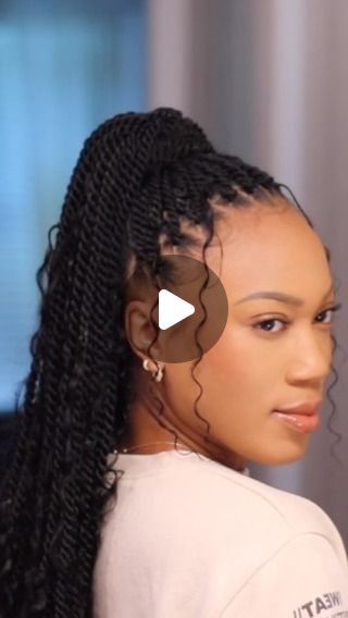 Crystiana Wilson on Instagram: "Hair Inspiration: Part 15 | illusion Crochet ponytail with ForeverCryssy prelooped boho Senegalese twist 

💗Shop my NEW HAND-TIED crochet hair is linked in my bio— ForeverCryssy.com

Bohemian bulk curly hair: @hotbraids_official 

Full video linked in bio ‼️

This quick ponytail style is intended to get you out of the door quickly. This is NOT a long term protective style. 

Be sure to use plenty of oil, creams, and water to keep your hair hydrated during the removal. And always TRIM your ends. Healthy Natural Hair is the goal.🌻🌻🌻

Any style crochet can be used to achieve this style.

#passiontwist #crochet #ponytail #hairstylist #hairtutorial #hair #hairstyles #hairideas #hairinspo #protectivestyles #blackgirlmagic #blackgirls #blackgirl #blackhair #bla Senegalese Twist Ponytail, Long Senegalese Twist With Curly Ends, Crochet Ponytail Hairstyle, Medium Senegalese Twist, Boho Senegalese Twist, Illusion Crochet, Hairstyle Products, Crochet Ponytail, Senegalese Twist Hairstyles