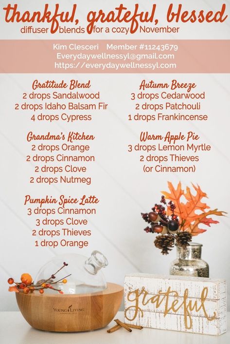 Thanksgiving Diffuser Blends Everything Fall, Fall Essential Oils, Helichrysum Essential Oil, Diy Essential Oil Recipes, Essential Oil Diffuser Blends Recipes, Young Living Essential Oils Recipes, Essential Oil Diffuser Recipes, Oil Diffuser Recipes, Yl Essential Oils