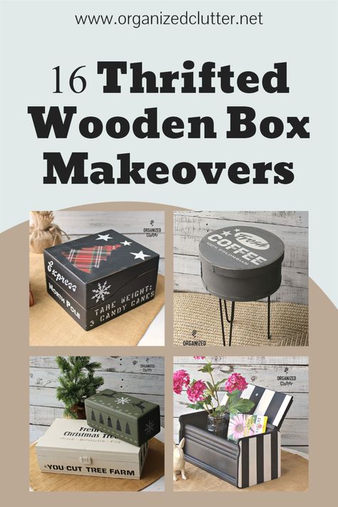 Wooden Box Upcycle, Small Wooden Boxes Ideas Decor, Small Box Decorating Ideas, Wooden Box Makeover, Painting Wood Boxes Ideas, Wooden Box Crafts Diy, Decorating Wooden Boxes, Painting Wooden Boxes Ideas, Diy Box Decorating Ideas