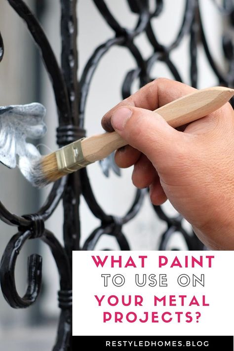 How To Paint Metal Yard Art, Chalk Paint Metal Furniture, How To Paint On Metal Diy, How To Distress Metal With Paint, Metal Painting Techniques, Painting On Metal How To, How To Distress Metal, Paint For Metal Surfaces, Painting On Metal Sheet