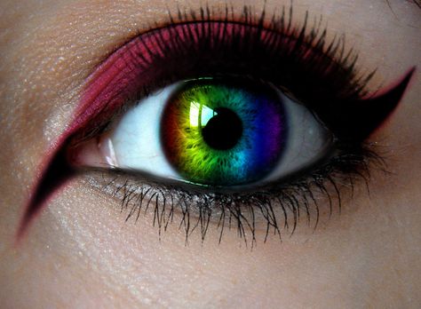 Rainbow+Eyes | rainbow eye by soniaflores1610 on deviantART Rainbow Eye Makeup, Best Contact Lenses, Best Colored Contacts, Eye Color Chart, Colored Eye Contacts, Eye Contact Lenses, Halloween Contact Lenses, Rainbow Eyes, Crazy Eyes