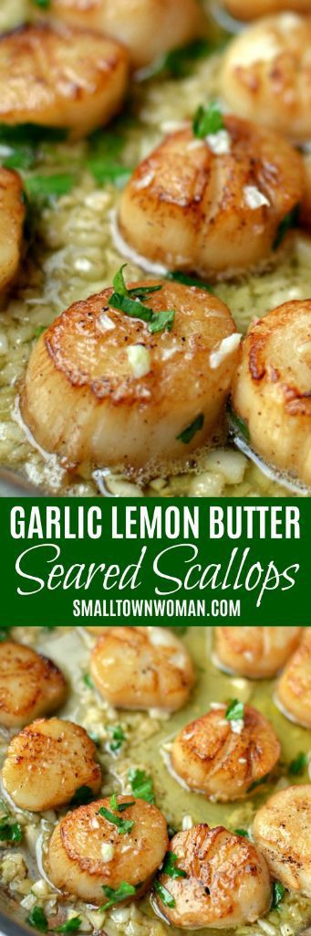 Seared Garlic Lemon Butter Scallops | Seafood | Scallops | Lemon Butter Recipes | Lemon Butter Seafood Recipes | Mother's Day Brunch | Dinner Party Recipe | Seafood Recipes | Small Town Woman | #scallopsfordinner #seafoodlove #butteredscallops Lemon Butter Scallops, Butter Scallops, Seafood Scallops, Seafood Recipes Scallops, Small Town Woman, Seared Scallops, Scallop Recipes, Butter Recipes, Dinner Party Recipes