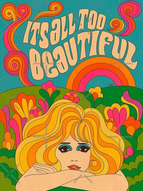 Retro Hippy Aesthetic, 60s Illustration Graphic Design, Funky Graphic Design Illustrations, 70s Groovy Bedroom Aesthetic, 70s Graphic Art, 60s Psychadelic Art, 70s Psychadelic Art, 60s Aesthetic Art, 60s Graphic Design