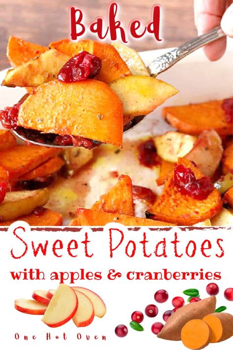 Roasted Sweet Potato Slices, Potatoes Dishes, Baked Sweet Potato Slices, Sweet Potato Side Dish, Cranberry Baking, Sweet Potato Recipes Baked, Potato Slices, Baked Sweet Potatoes, Sweet Potato Slices