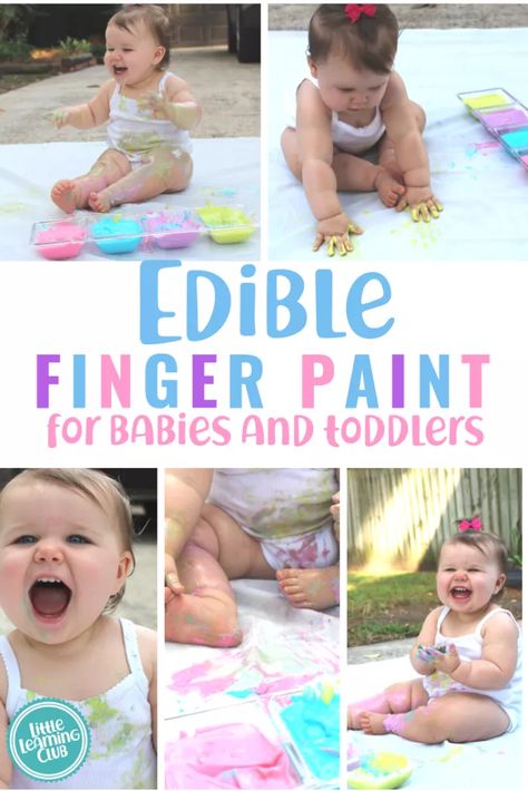 Edible Finger Paint, Finger Snacks, Activities For One Year Olds, Indoor Activities For Toddlers, Baby Sensory Play, Baby Play Activities, Finger Paint, Sensory Activity, Baby Painting