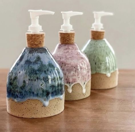 Pottery Jars, Ceramic Soap Dispenser, Handmade Ceramics Plates, Cerámica Ideas, Soap Dispensers, Wheel Thrown Pottery, Functional Pottery, Pottery Crafts, Ceramics Pottery Art