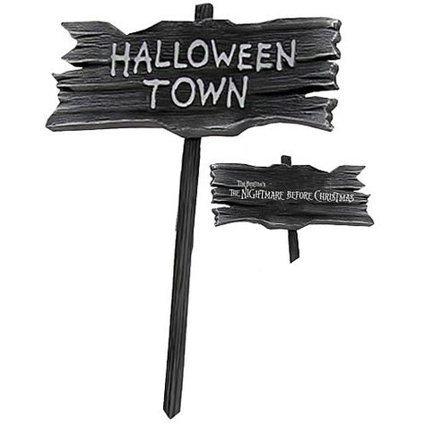 and...done. Nightmare Before Christmas Halloween Town, Town Sign, Nightmare Before Christmas Decorations, Halloween Outside, Black Ish, 30th Party, Christmas Props, Scary Decorations, Nightmare Before Christmas Halloween